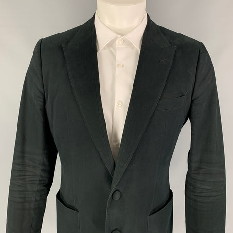 DOLCE &amp; GABBANA Taille 40 Manteau de sport à revers en coton noir