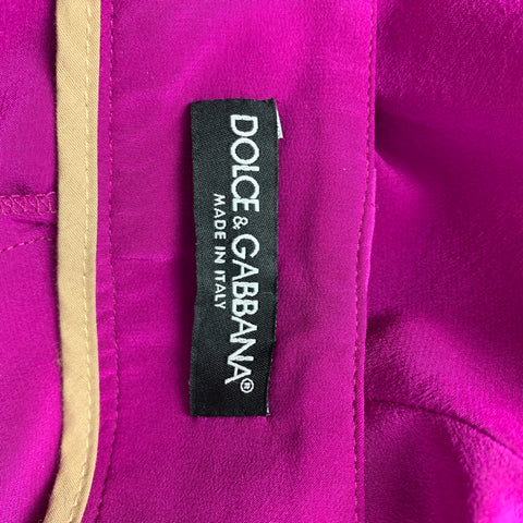 DOLCE & GABBANA Size 4 Purple Beige Silk Shorts