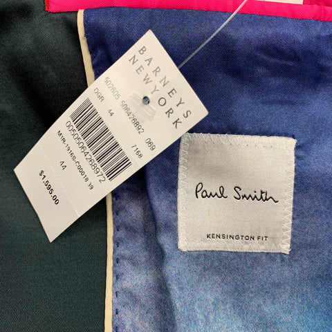 PAUL SMITH Kensington Fit Size 44 Regular Green Velvet Peak Lapel Sport Coat