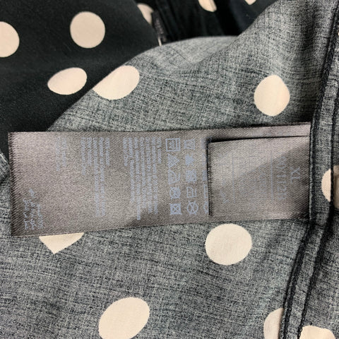 ALLSAINTS Size XL Black & White Polka Dot Viscose Button Up Long Sleeve Shirt
