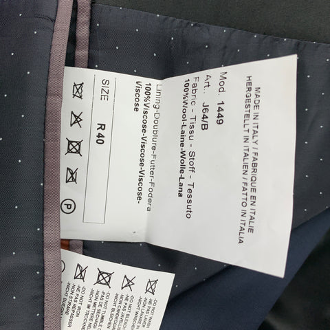 PAUL SMITH Soho Size 40 Regular Black Wool Peak Lapel Sport Coat