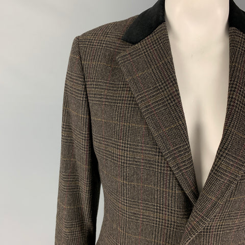 PS by PAUL SMITH Size 42 Olive Black Plaid Wool Nylon Coat