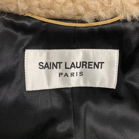 SAINT LAURENT Fall 21 Size 2 Tan & Brown Shearling Leather Short Jacket