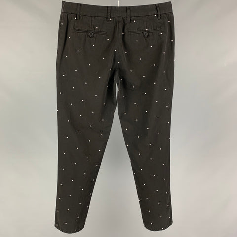 BAND OF OUTSIDERS Size 32 Black White Dots Cotton Dress Pants