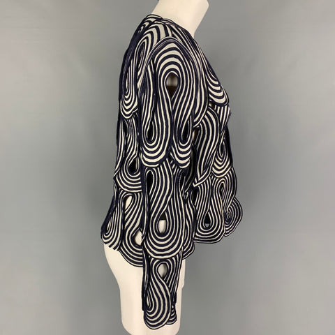 GIORGIO ARMANI Size 4 Purple White Viscose Polyamide Jacket