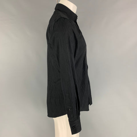 VERSACE COLLECTION Trend Size S Black Rhombus Cotton Button Up Long Sleeve Shirt