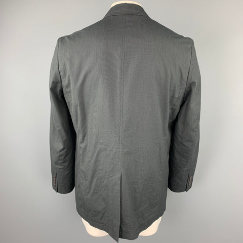 MATERIAL LONDON L Charcoal Pinstripe Cotton Notch Lapel  Sport Coat