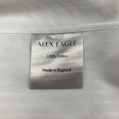 ALEX EAGLE Size 10 White Cotton Stripe Belted Shirt Dress