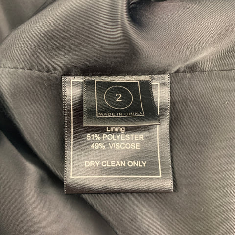 LAN JAENICKE Size 2 Black Cashmere Hidden Button Coat
