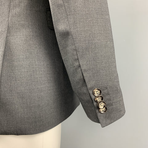TIGER of SWEDEN 40 Regular Dark Gray Wool Blend Notch Lapel Sport Coat