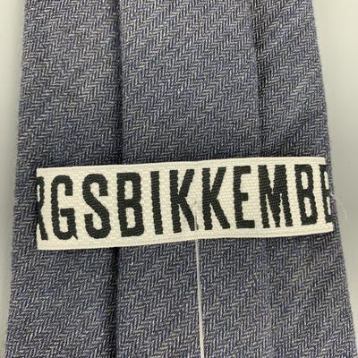 DIRK BIKKEMBERGS Navy Cotton Herringbone Tie