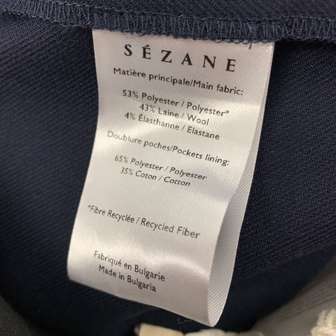 SEZANE Size 2 Navy Polyester Blend High Waisted Dress Pants
