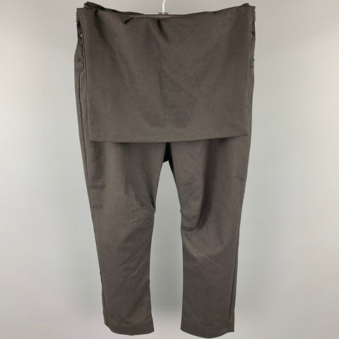 CHAPTER Size 34 Black Polyester Blend Drop-Crotch Casual Pants