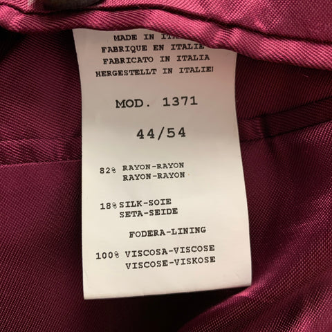 PAUL SMITH The Byard Size 44 Burgundy Black Velvet Rayon Silk Sport Coat