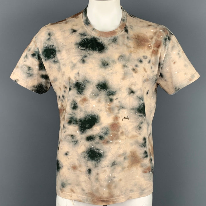 DIESEL x A-COLD-WAL  Size XL Taupe & Grey Splattered Cotton Short Sleeve T-shirt