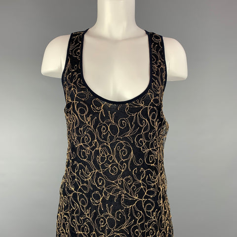 DRIES VAN NOTEN Size S Navy & Beige Viscose Blend Dress Top