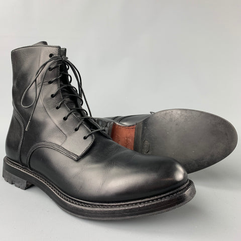 FRANCESCHETTI Talla 8.5 Botines con cordones de cuero negro