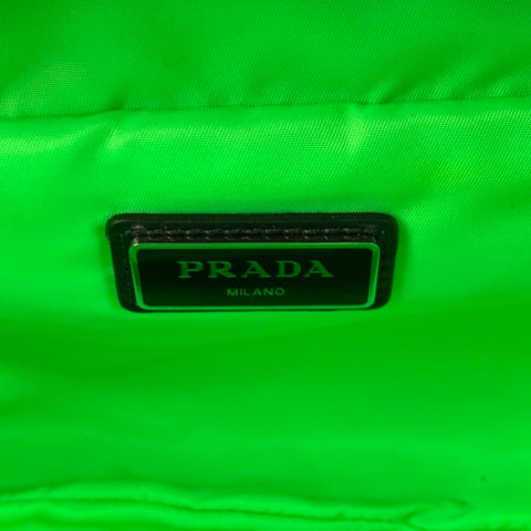 Sac banane en polyester vert fluo noir PRADA