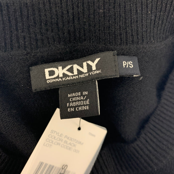 DKNY Size S Black Cashmere Capelet Pullover