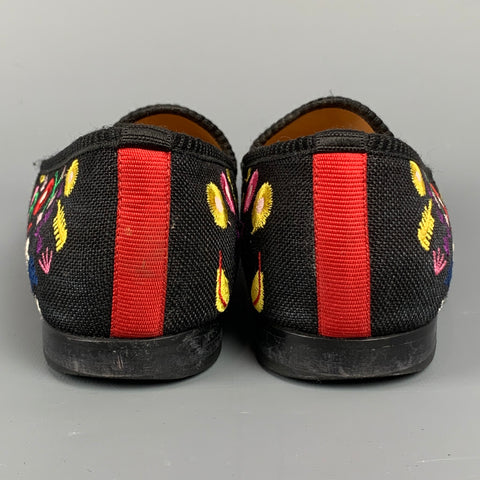 DEL TORO Size 11 Multi-Color Canvas Embroidered Flats