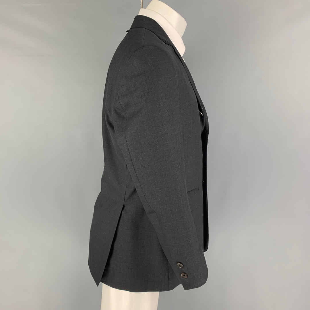 BLACK FLEECE Size 40 Charcoal Wool Notch Lapel Sport Coat
