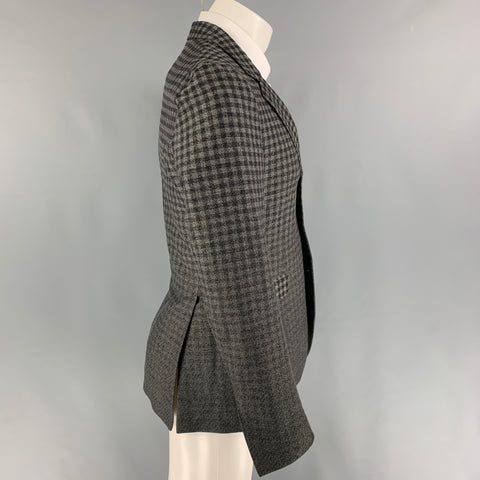 L'ECLAIREUR Size 38 Gray Black Checkered Cotton Wool Sport Coat