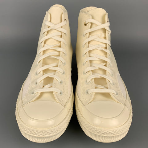CONVERSE Size 11 Cream Canvas High Top Sneakers
