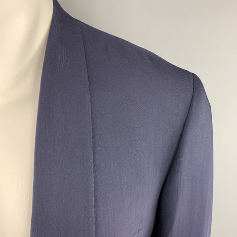 PAUL SMITH Size 40 Navy Wool / Viscose Blend Notch Lapel Upside Down Sport Coat