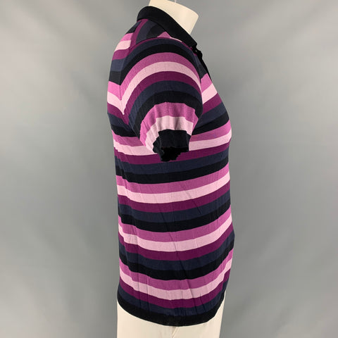 PRADA Polo a rayas negras moradas talla 40
