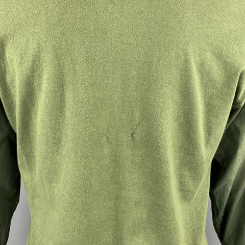 COMME des GARCONS Jersey de punto con patchwork verde oliva talla M