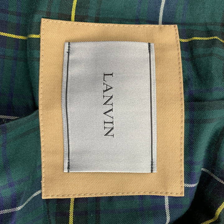LANVIN Size 44 Tan Cotton Zip Up Jacket