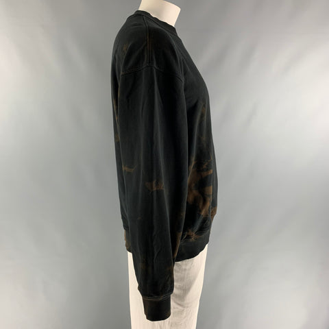 ACNE STUDIOS Size S Black &  Brown Tie Dye Cotton Crew-Neck Sweatshirt