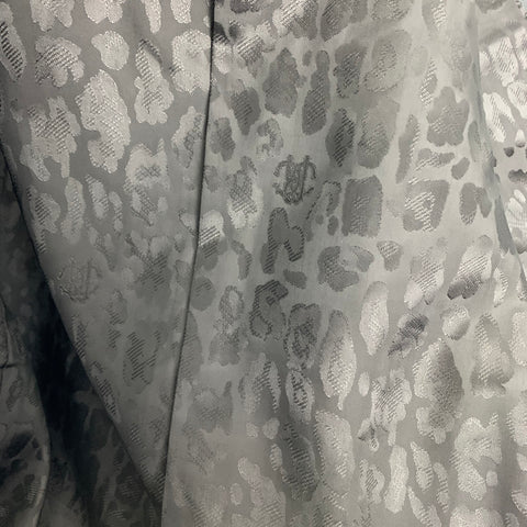 ROBERTO CAVALLI Size 46 Black Gold Jacquard Shawl Collar Sport Coat