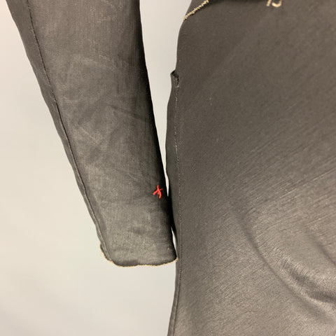 M.A+ Size S Slate Coated Canvas Raw Edge Pants Suit
