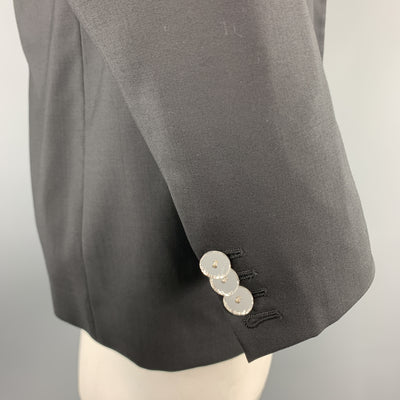 VIKTOR & ROLF Size 42 Black Wool Satin Peak Lapel Mirror Button Tuxedo Jacket