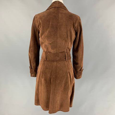 D&G by DOLCE & GABBANA Size S Brown Suede Trench Coat