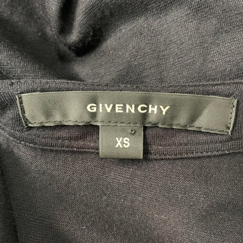 GIVENCHY Size XS Black Silver Polyester Rhinestones Sleeveless Cocktail Dress