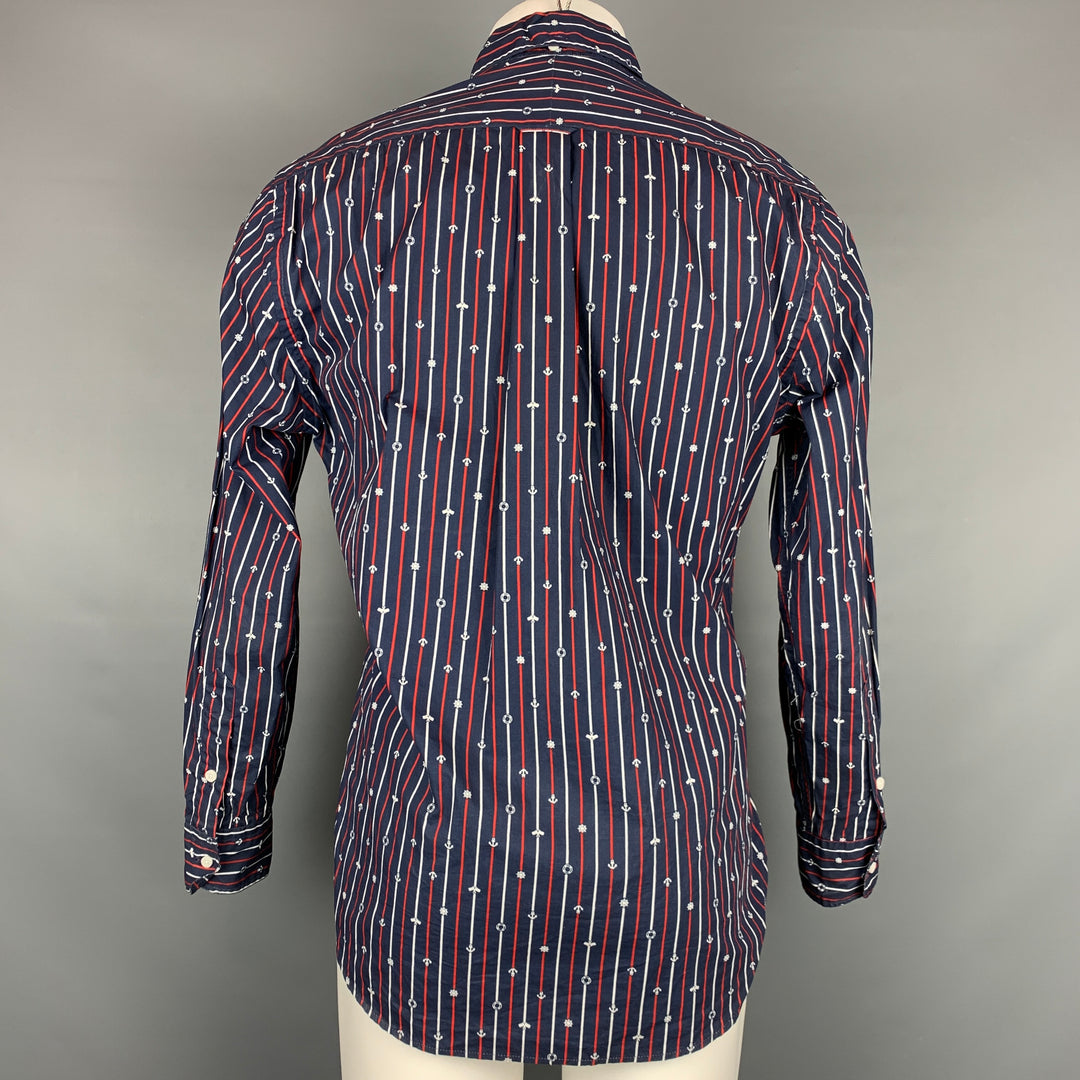 GITMAN VINTAGE Size M Navy & Red Print Cotton Button Down Long Sleeve Shirt