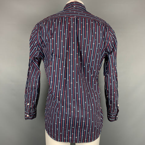 GITMAN VINTAGE Size M Navy & Red Print Cotton Button Down Long Sleeve Shirt