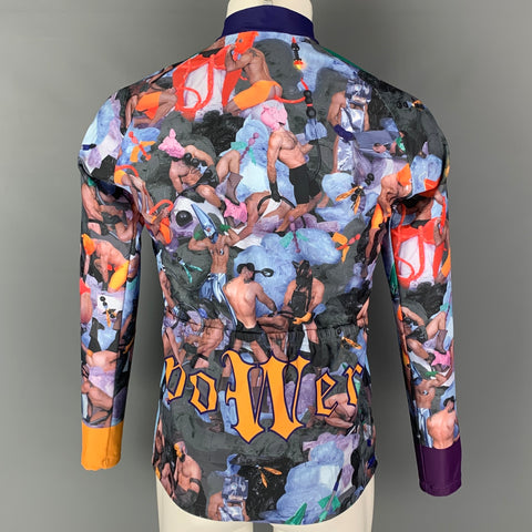WALTER VAN BEIRENDONCK FW18 Size M Multi-Color Graphic Nylon Jersey Bike Top