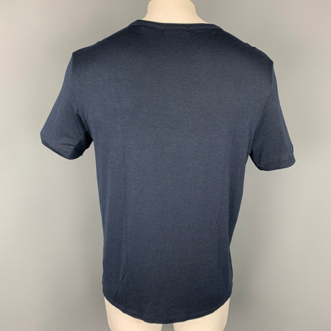 THEORY Size XL Navy Modal Blend Crew-Neck T-shirt