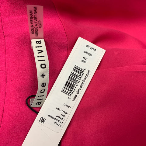 ALICE + OLIVIA Size XS Pink Polyester Solid Shawl Collar Jacket