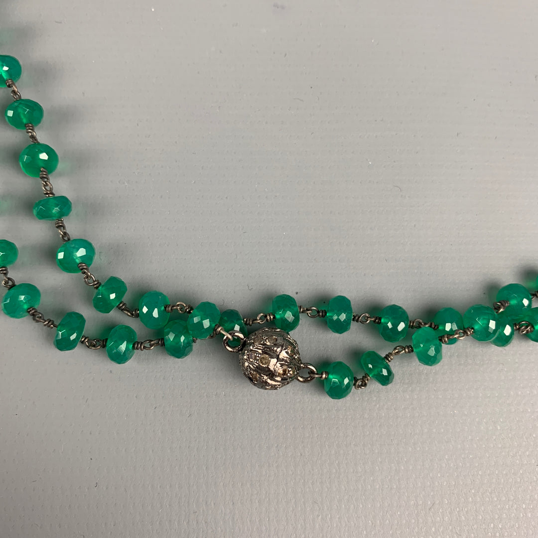 JILL ALBERTS Semi-Precious Emerald Beaded Necklace