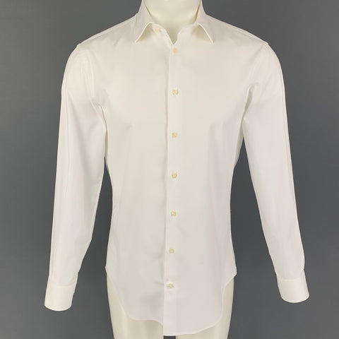 ARMANI COLLEZIONI Size S White Cotton Button Up Long Sleeve Shirt