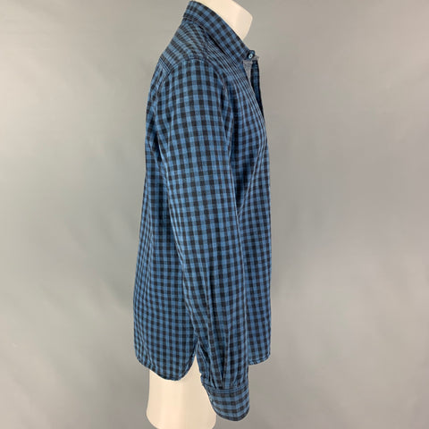 ROBERT GRAHAM Size M Black Blue Gingham Cotton Long Sleeve Shirt