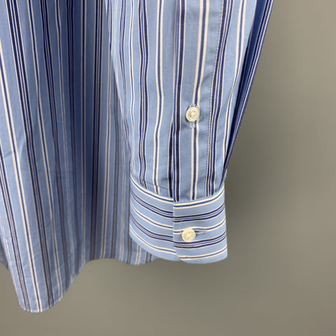 RALPH LAUREN Purple Label Size M Blue Cotton Long Sleeve Shirt