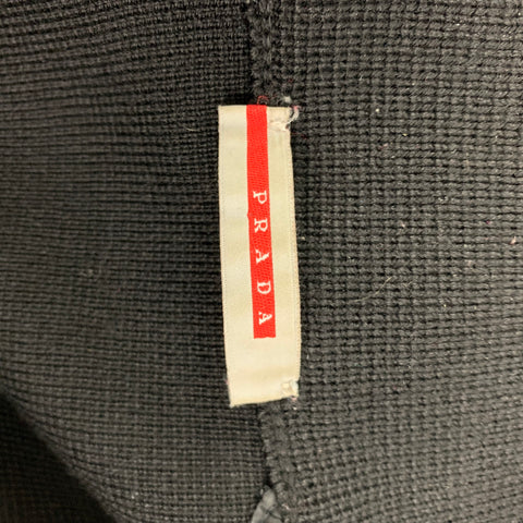 PRADA Size M Black Wool Knitted Zip Up Jacket