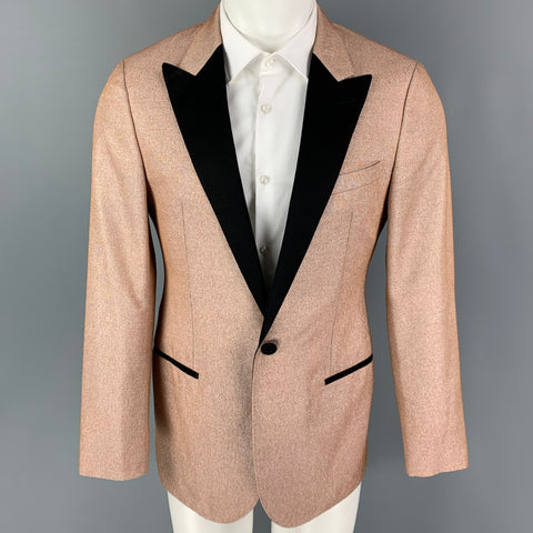 LANVIN Talla 40 Abrigo deportivo con solapa de pico en mezcla de poliamida metalizada rosa y negro