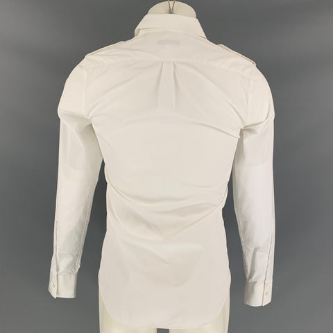 BURBERRY PRORSUM Size S White Cotton Button Down Long Sleeve Shirt