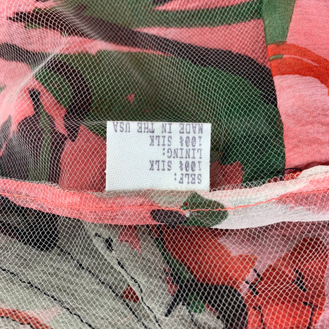 CAROLINA HERRERA Taille 10 Veste boutonnée en soie de plumes perlées roses